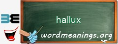 WordMeaning blackboard for hallux